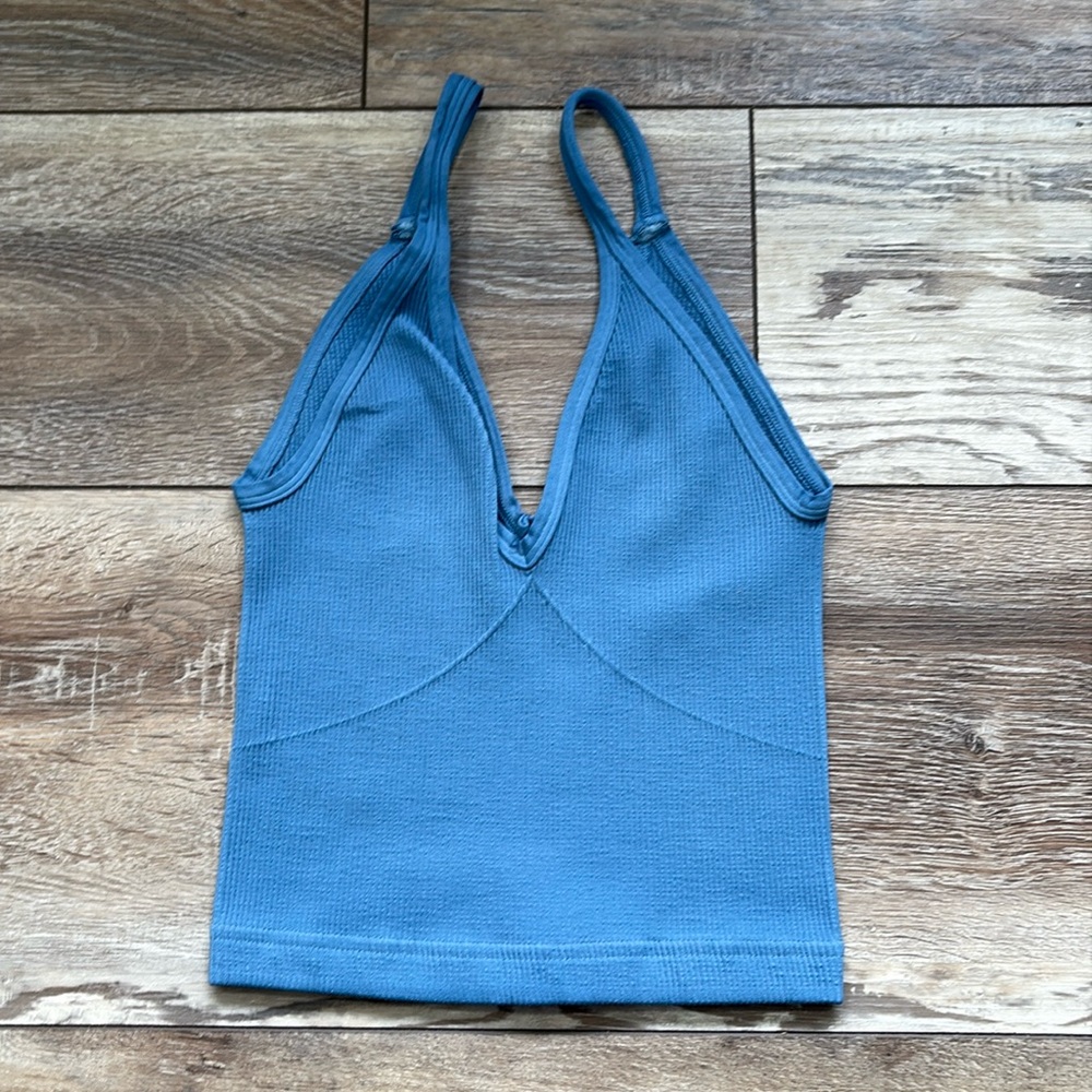 NWOT FP Movement Happiness Runs V Neck Tank Cornflower Blue XS/S